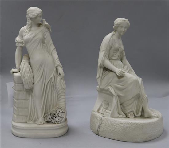 A Victorian Parian figure - Venus and one other, (a.f.)